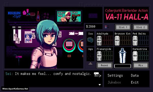 VA-11 Hall-A: Cyberpunk Bartender Action Screenshot 1, Full Version, PC Game, Download Free